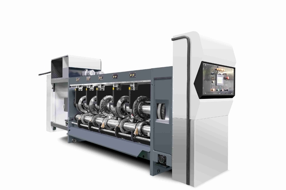 380V/50HZ/3PH दबाव मुक्त नालीदार कार्डबोर्ड G6-1224 फ़ीड संरचना लीड एज वैक्यूम ट्रांसफर 4 रंग प्रिंटर + स्लॉटर + डाई कटर + वाइब्रेटर + स्टैकर